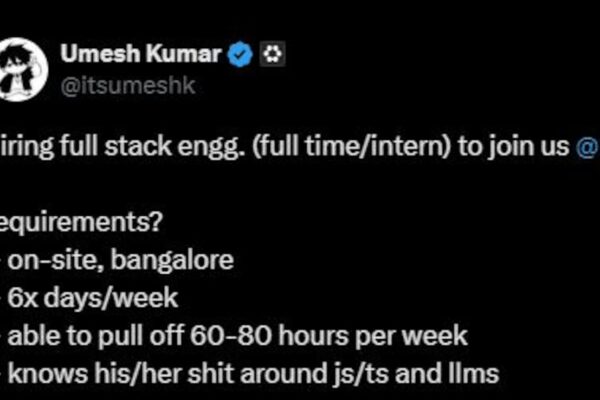 आज की खबर: 80 घंटे पर वीक, AI एजेंट की तरह काम… नौकरी के लिए सीईओ की डिमांड पर छिड़ गई ऑनलाइन बहस